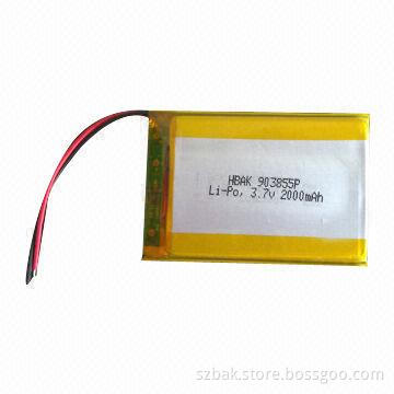 Li-polymer Battery with 3.7V Nominal Voltage, 2,000mAh Rated Capacity and 500-time Lifespan